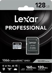 Lexar 128GB microSDXC UHS-I U3 Professional Silver 1066x