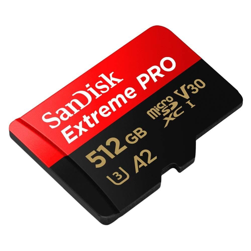 Sandisk 512GB Extreme PRO microSDXC UHS-I U3 C10 4K UHD V30 A2