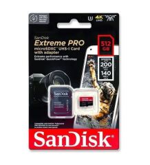 Sandisk 512GB Extreme PRO microSDXC UHS-I U3 C10 4K UHD V30 A2