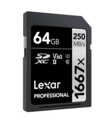 Lexar 64GB Professıonal SDXC UHS-II U3 C10 V60 4K 1667x