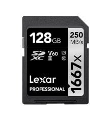 Lexar 128GB Professıonal SDXC UHS-II U3 C10 V60 4K 1667x