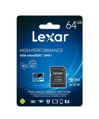 Lexar 64GB microSDXC UHS-I U3 A1 V30 C10 633x