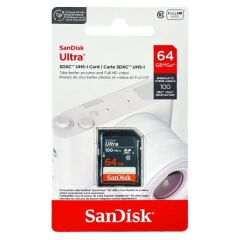 Sandisk Ultra 64GB SDXC UHS-I C10 FUULHD 100MB/s