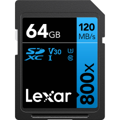 Lexar 64GB SDXC UHS-I U3  4K  V30 C10 800x