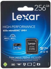 Lexar 256GB microSDXC UHS-I U3 V30 A1 4K 633x