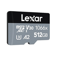 Lexar Profesyonel 512GB microSDXC UHS-I U3 C10 4K V30 A2 1066x